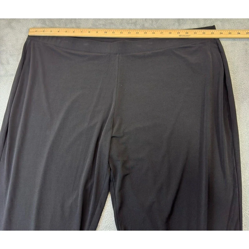 Susan Graver Pants Womens 3X Black Essentials Liquid Knit Crop Pull On Stretch